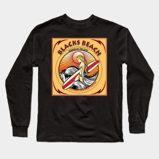 BLACKS BEACH SURFING SAN DIEGO CALIFORNIA Long Sleeve T-Shirt